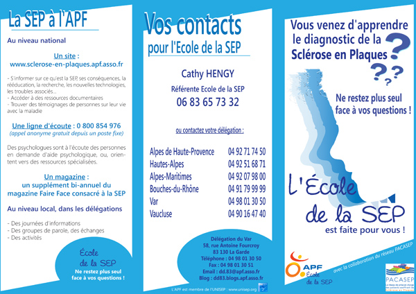 Visuel de la plaquette Ecole de la SEP du Var 2013 (recto)