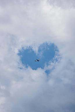 a plane flying in the sky